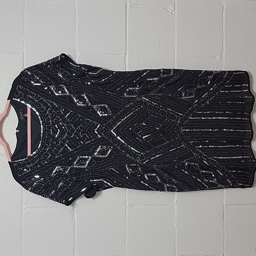 Spense Black Sequin Mini Dress Women’s Size 18 Plus Evening Party Dress